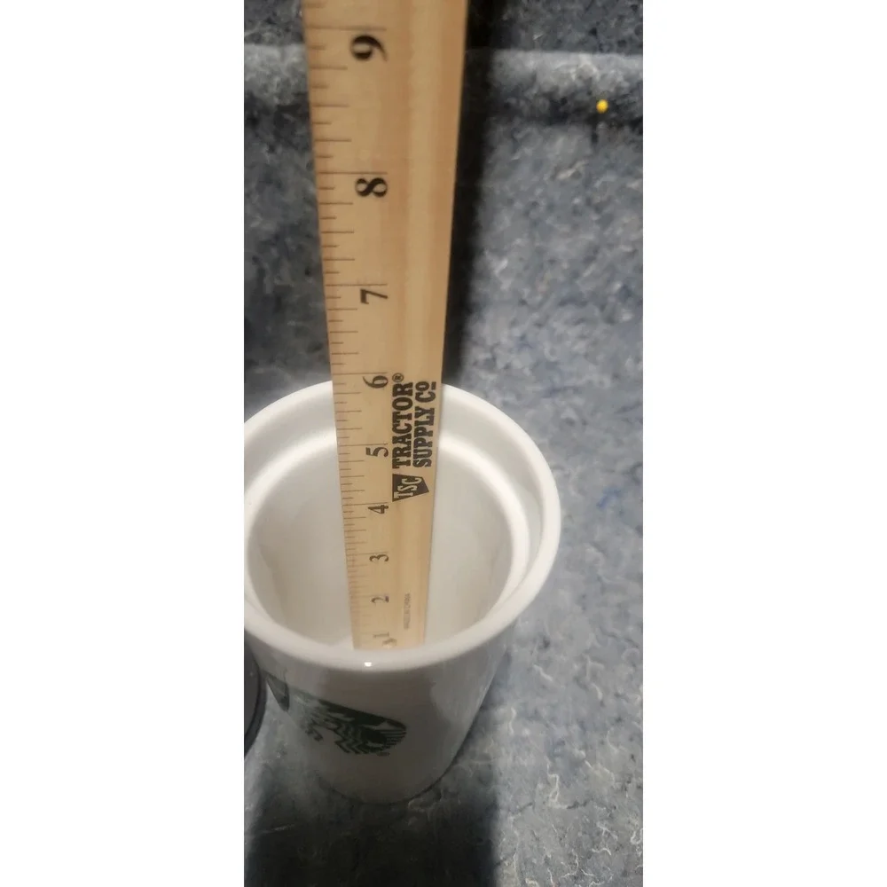 Starbucks‎ White Green Logo Ceramic Travel Tumbler with Side Lid 10oz